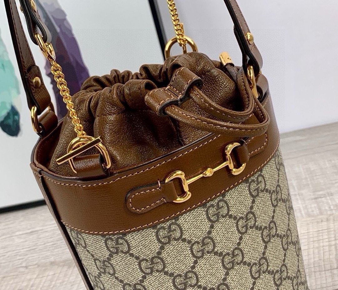 Gucci Horsebit 1955 Series Bucket Bag Brown